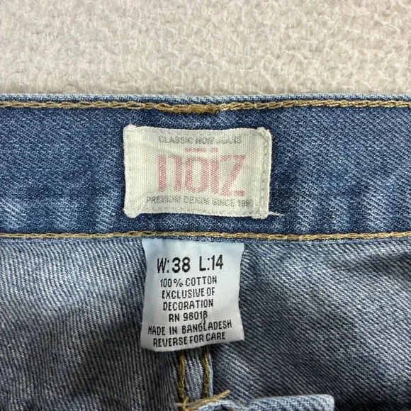 Y2K Noiz Baggy Jorts Men 38x13 Blue Loose Relaxed Skater Streetwear Jean Shorts - Picture 4 of 7